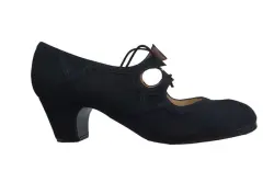 Begoña Cervera Negro 37.5 Flamenco Shoe Barroco Cordones | FlamencoExport